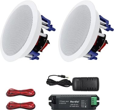 2PCS 5.25'' Bluetooth Ceiling Speakers Home Theater Sound Box System 300W Perfect for Bedroom Bathroom Covered Patio